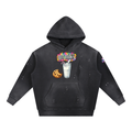 Black hoodie with 'got milk?' and cookie design on a white background